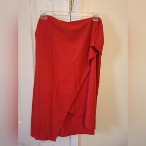 Aday Its A Swirl Red Tie-Waist Midi Skirt, XL